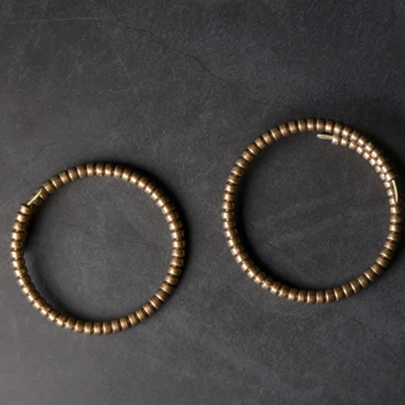 Bracciale regolabile con polsino in rame con design vintage Buddha Stones - Image 5
