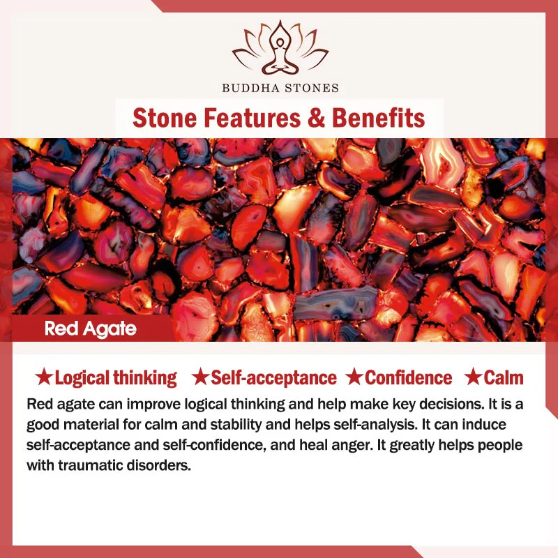 Braccialetto Buddha Stones Wealth Attractor con corda rossa e agata rossa - Image 5
