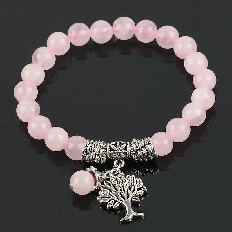Braccialetto elastico portafortuna con albero della vita in pietra preziosa naturale Buddha Stones - Image 10