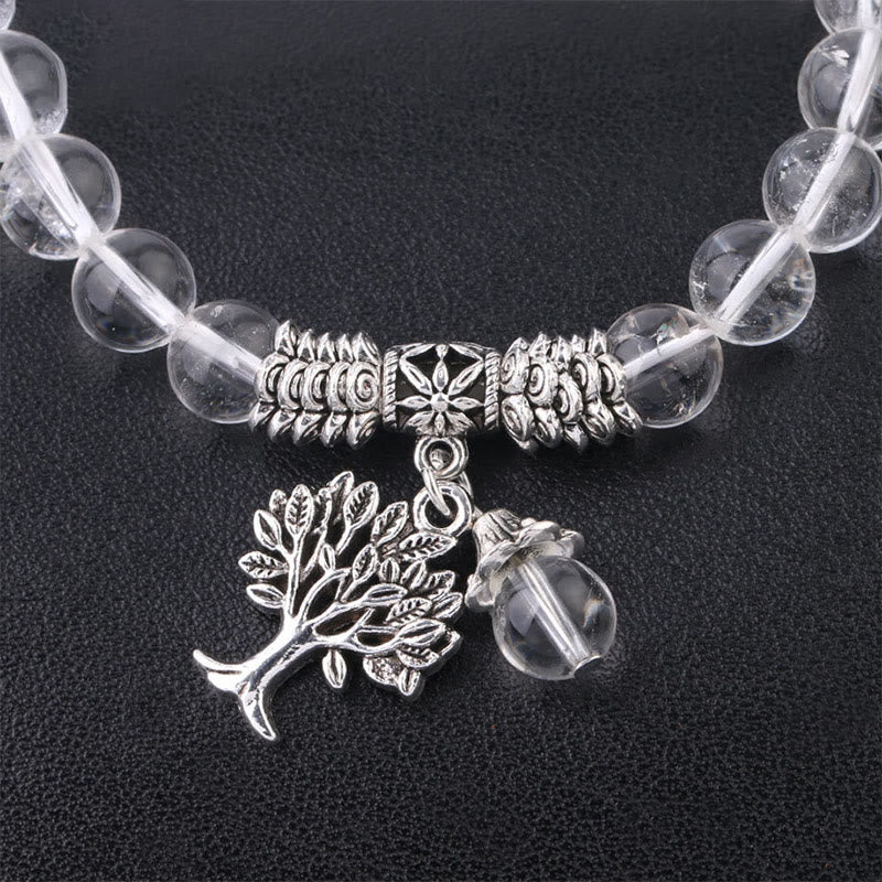 Braccialetto elastico portafortuna con albero della vita in pietra preziosa naturale Buddha Stones - Image 33