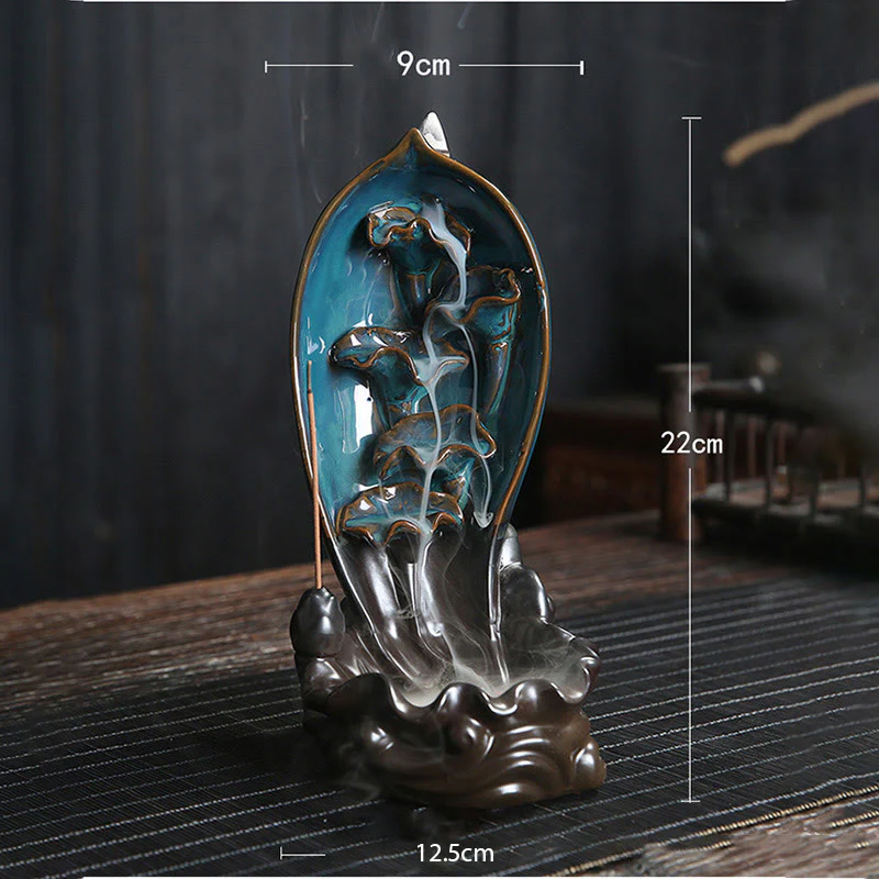 Bruciatore di incenso a cascata Buddha Stones, porta incenso a riflusso - Image 10