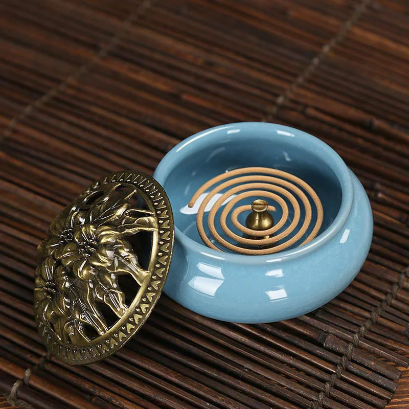 Buddha Stones Bruciatore di incenso in ceramica colorata - Image 9