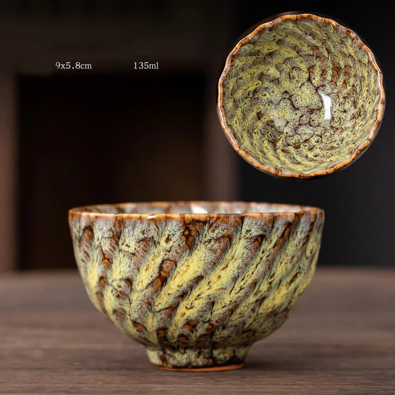 Buddha Stones Peach Blossom Pattern Tazza da tè in ceramica Tazze da tè a forma di fiore - Image 10