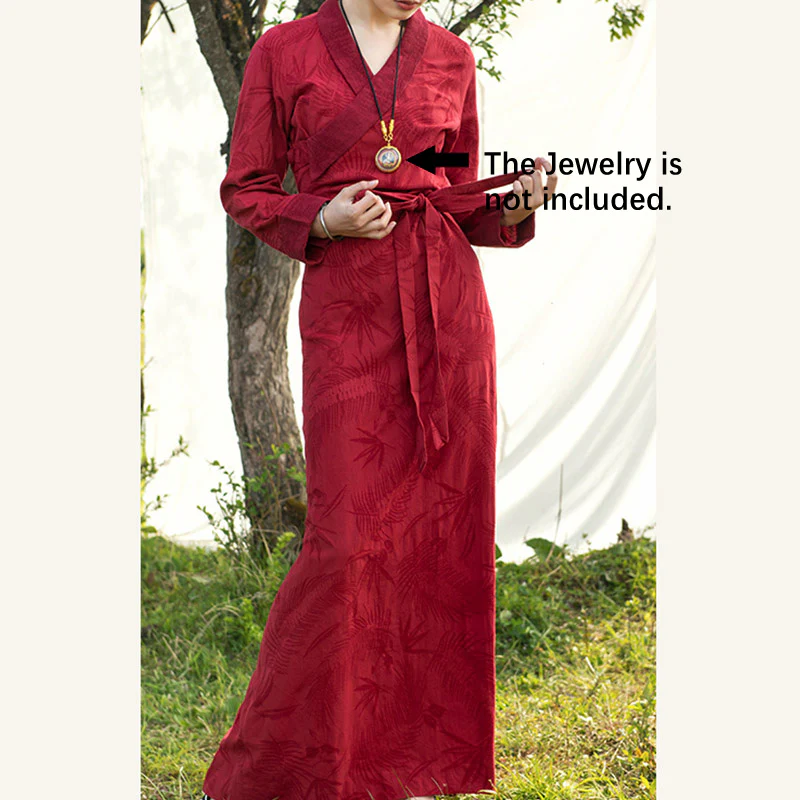Buddha Stones Tibetan Dress Clothing Lhasa Abito lungo avvolgente Maxi abito Abbigliamento donna - Image 14