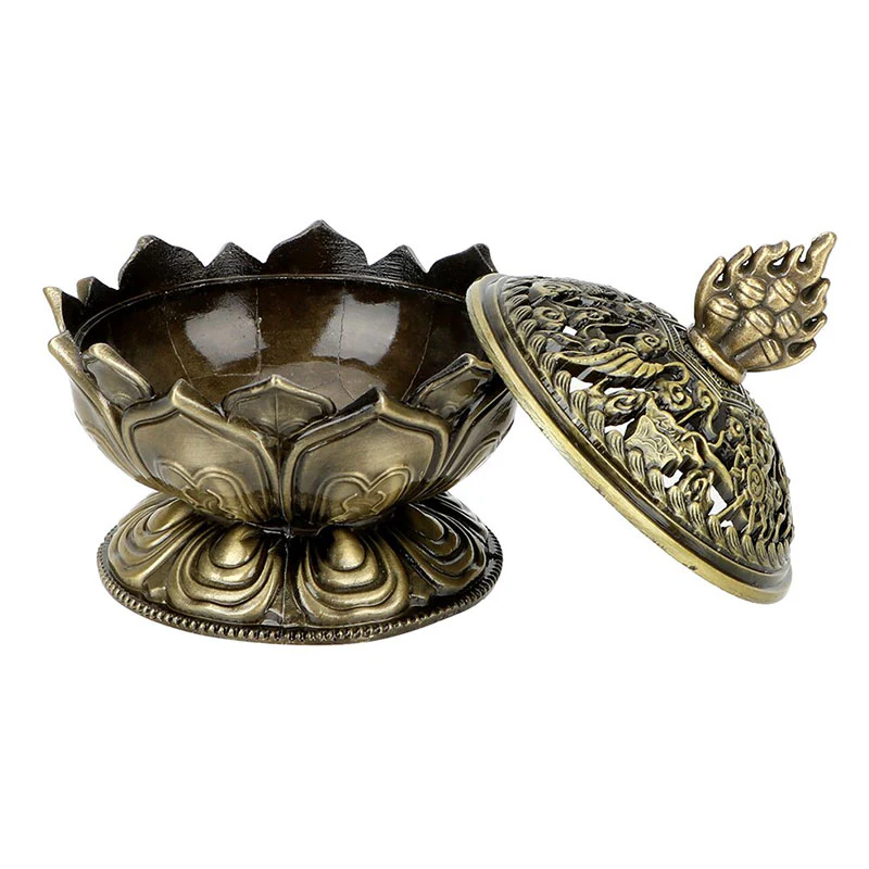 Buddha Stones Tibetano a Forma di Loto Bruciatore di Incenso Purificato - Image 16