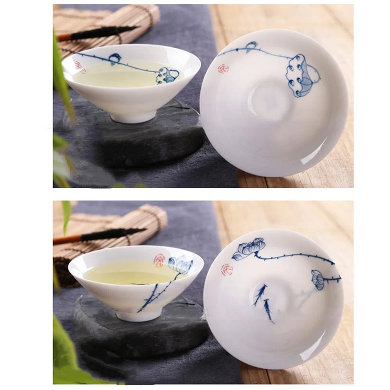 Buddha Stones Vintage Prugna Orchidea Bambù Crisantemo Loto Koi Pesce Tazza da Tè in Ceramica Kung Fu Tazze da Tè - Image 26