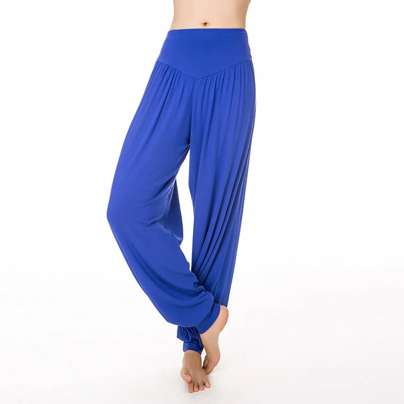 Pantaloni lunghi harem da yoga e danza in tinta unita Buddha Stones - Image 40