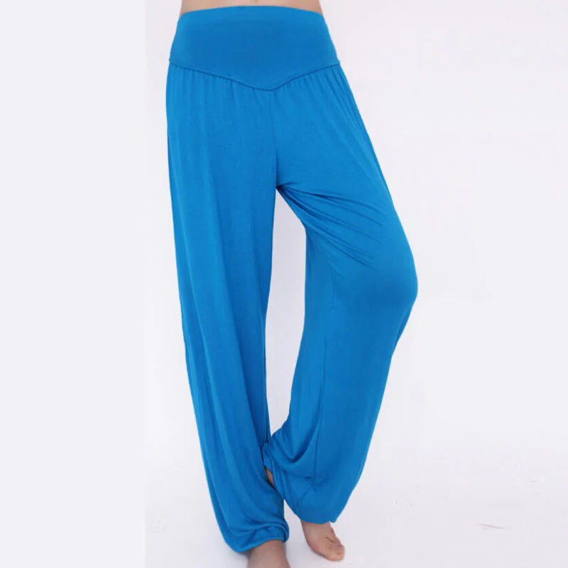 Pantaloni lunghi harem da yoga e danza in tinta unita Buddha Stones - Image 43