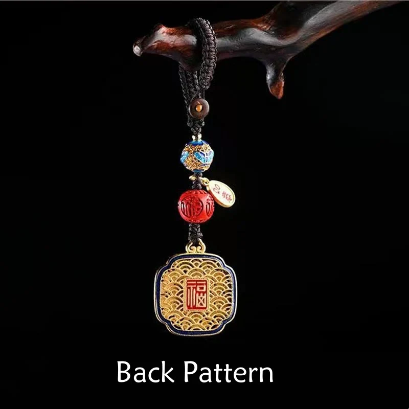 Portachiavi con ciondolo a forma Buddha Stones Fu Character Blessing Ruyi - Image 4