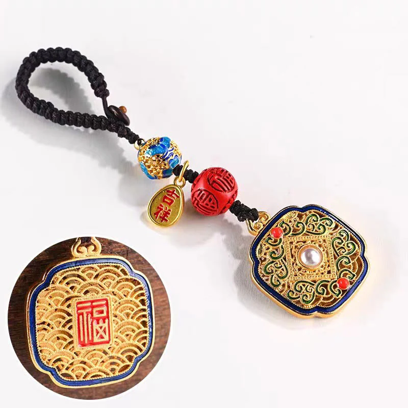 Portachiavi con ciondolo a forma Buddha Stones Fu Character Blessing Ruyi - Image 5