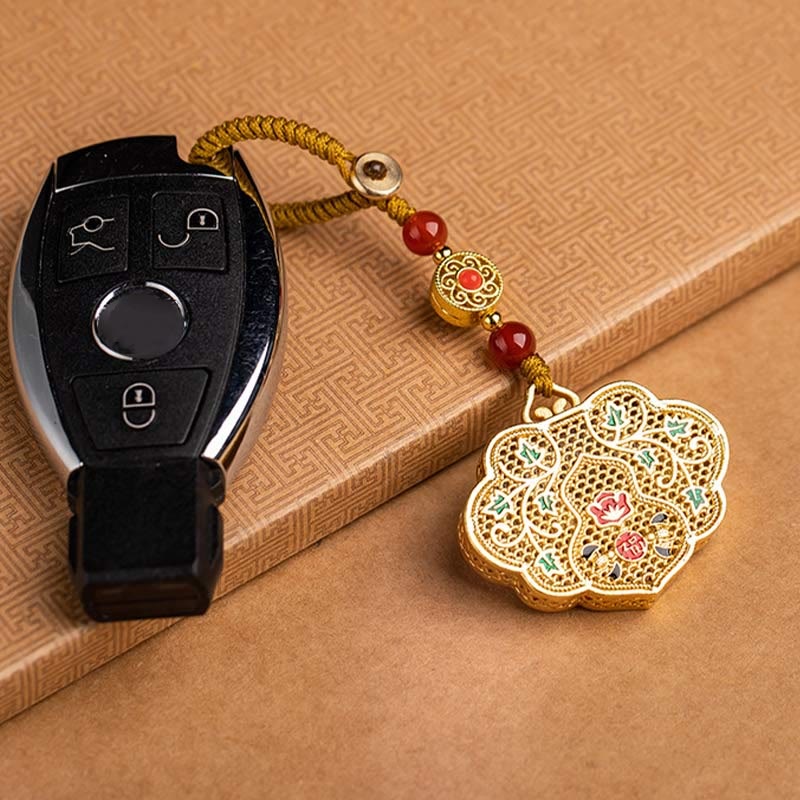 Portachiavi con ciondolo a forma di lucchetto con Buddha Stones, carattere Fu, fortuna e benedizione - Image 11