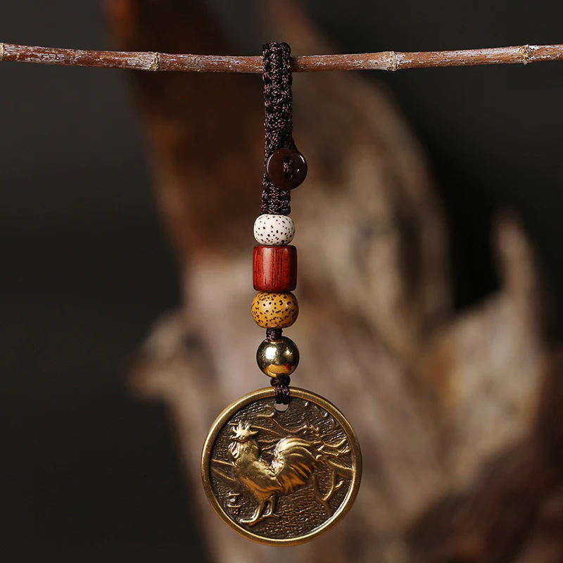 Portachiavi con decorazione in rame con zodiaco cinese e fortuna - Image 11
